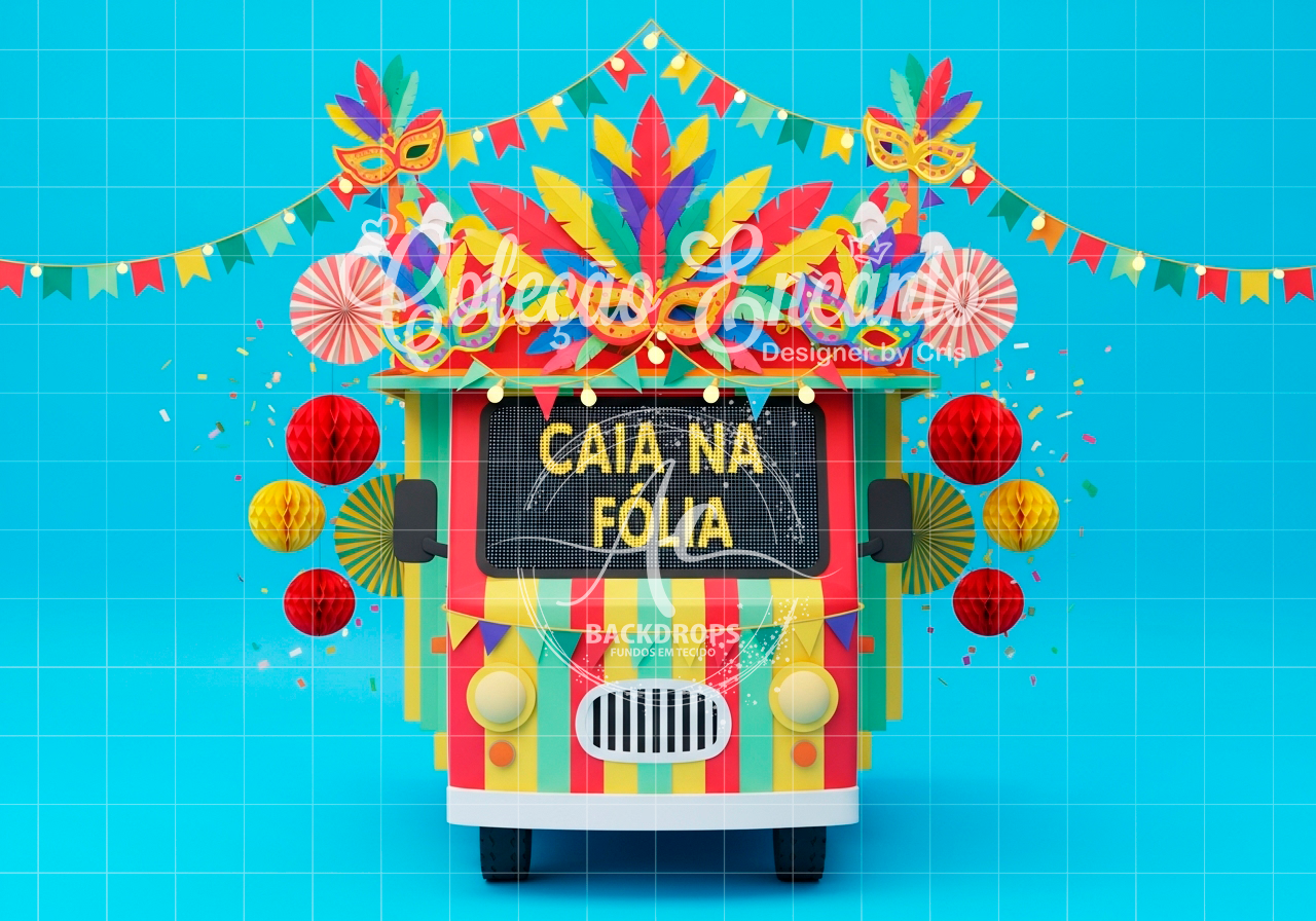 Fundo Fotográfico em Tecido -  Carnaval  - Coleção Encanto
