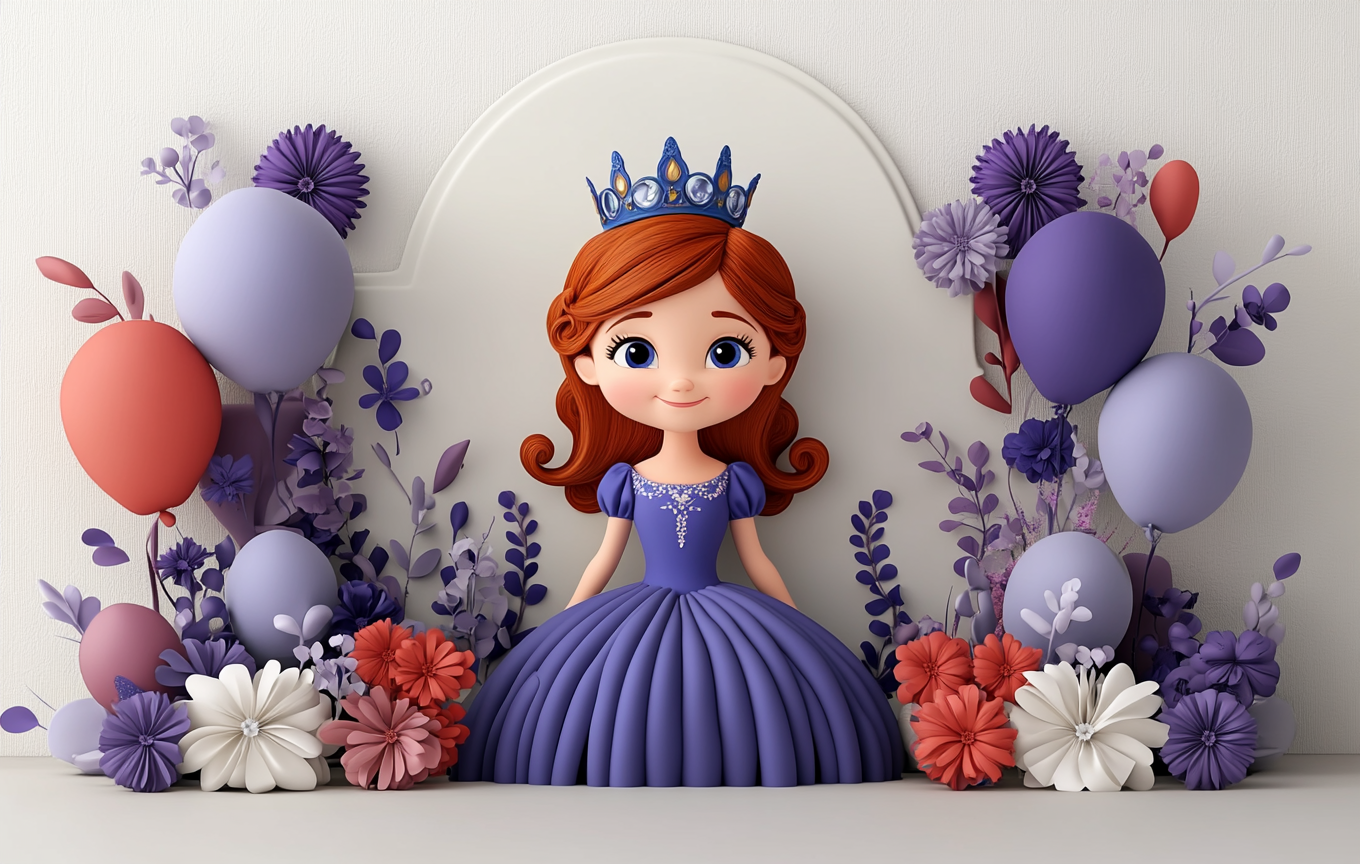 Fundo Fotográfico em Tecido - Princesa Sofia - Encanto 3D