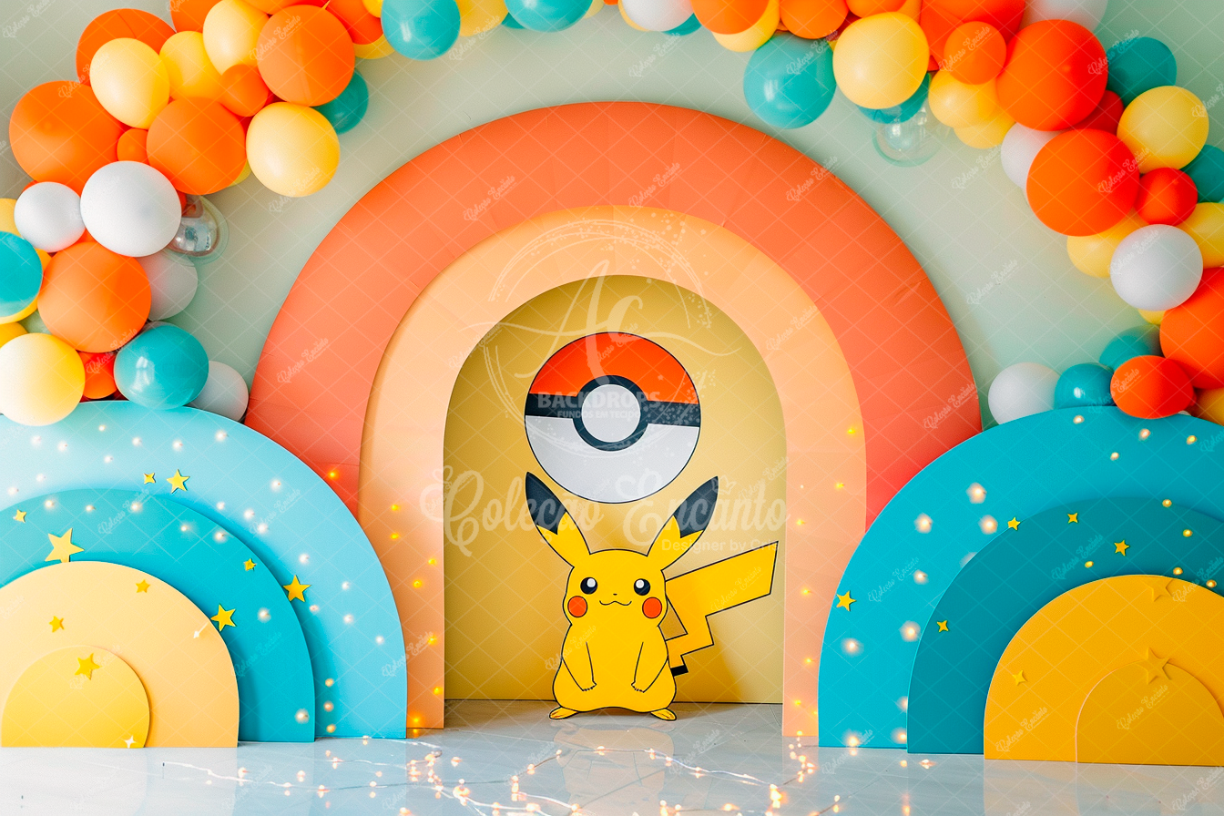 Fundo Fotográfico em Tecido - Pokemon - Encanto 3D