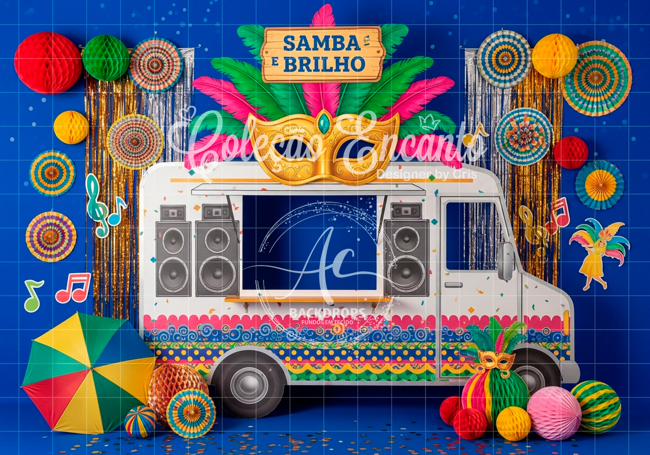 Fundo Fotográfico em Tecido -  Carnaval  - Coleção Encanto