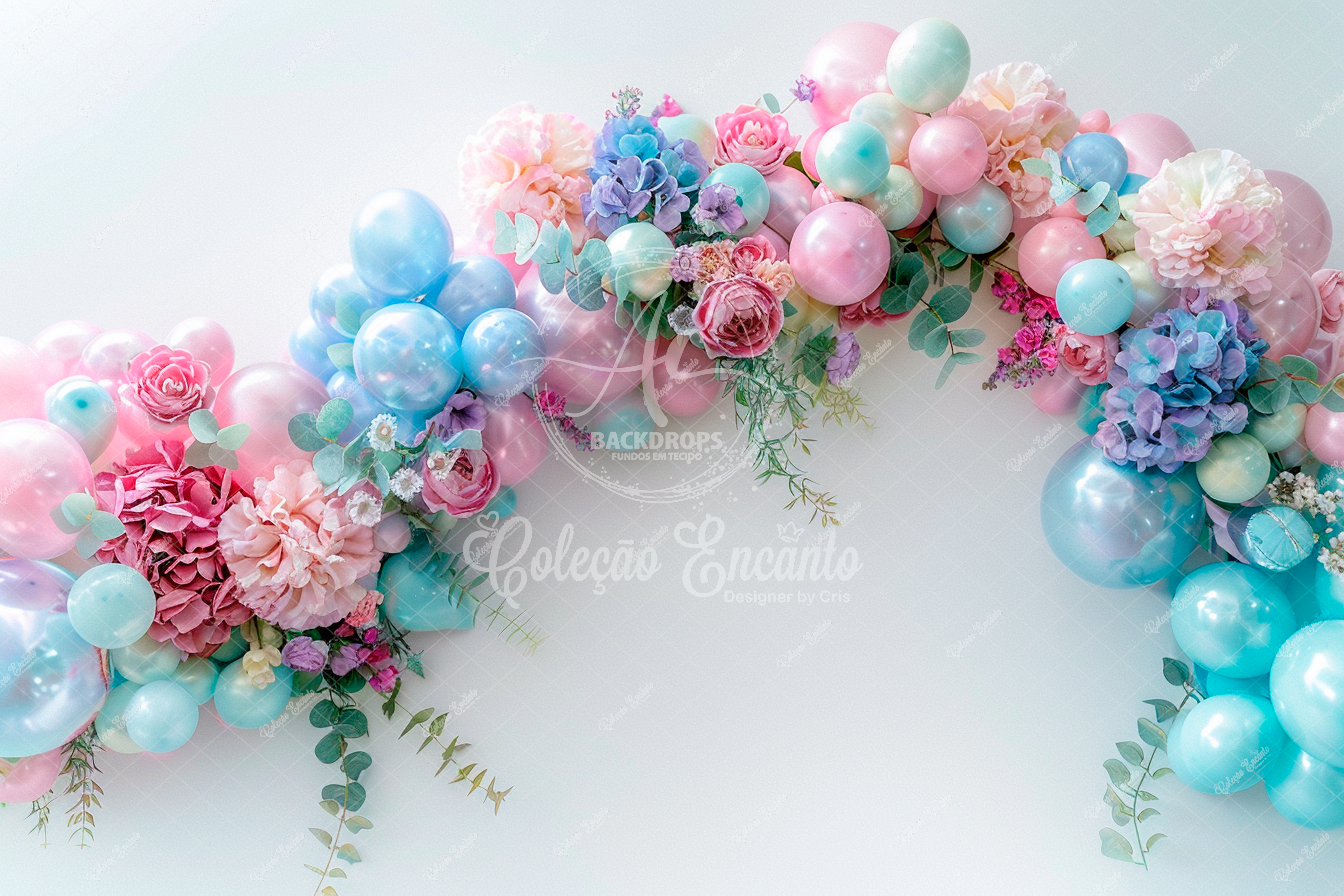 Fundo Fotográfico em Tecido - Smash Balões - Coleção Encanto 3D