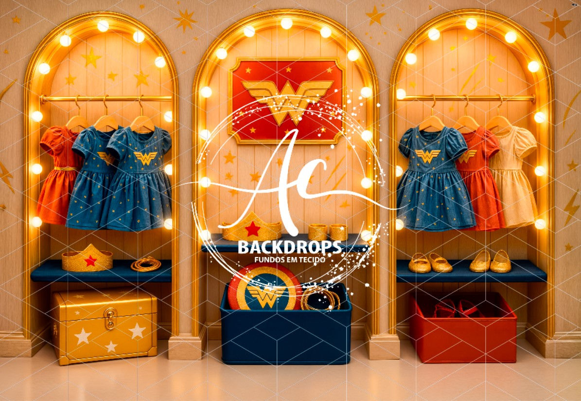 Fundo Fotográfico em Tecido - Mulher Maravilha - Flavia Pires