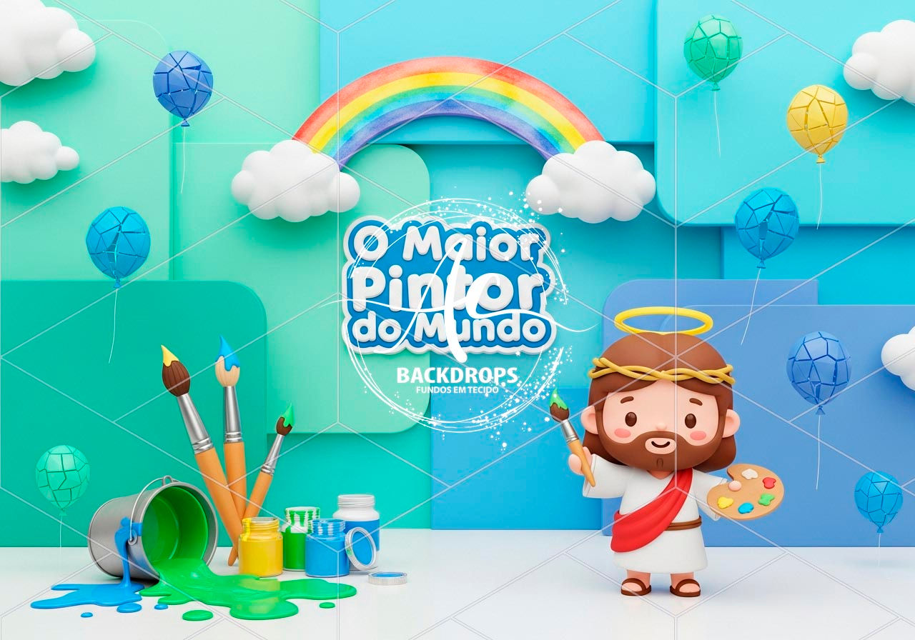 Fundo Fotográfico em Tecido - O maior pintor do mundo, 3D - Aline Castro