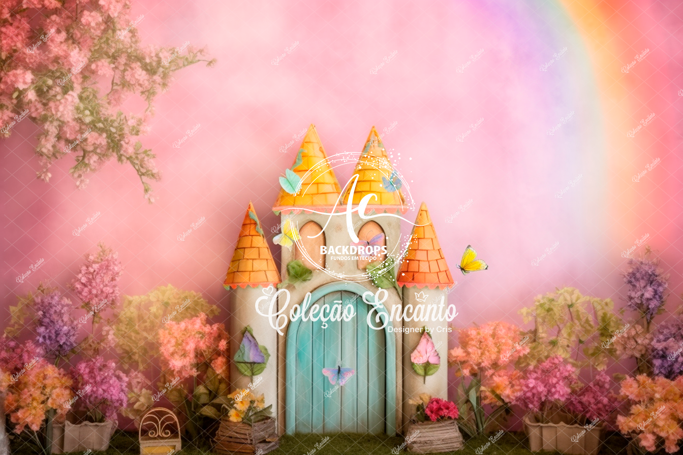 Fundo Fotográfico em Tecido -  Castelo - Coleção Encanto 3D