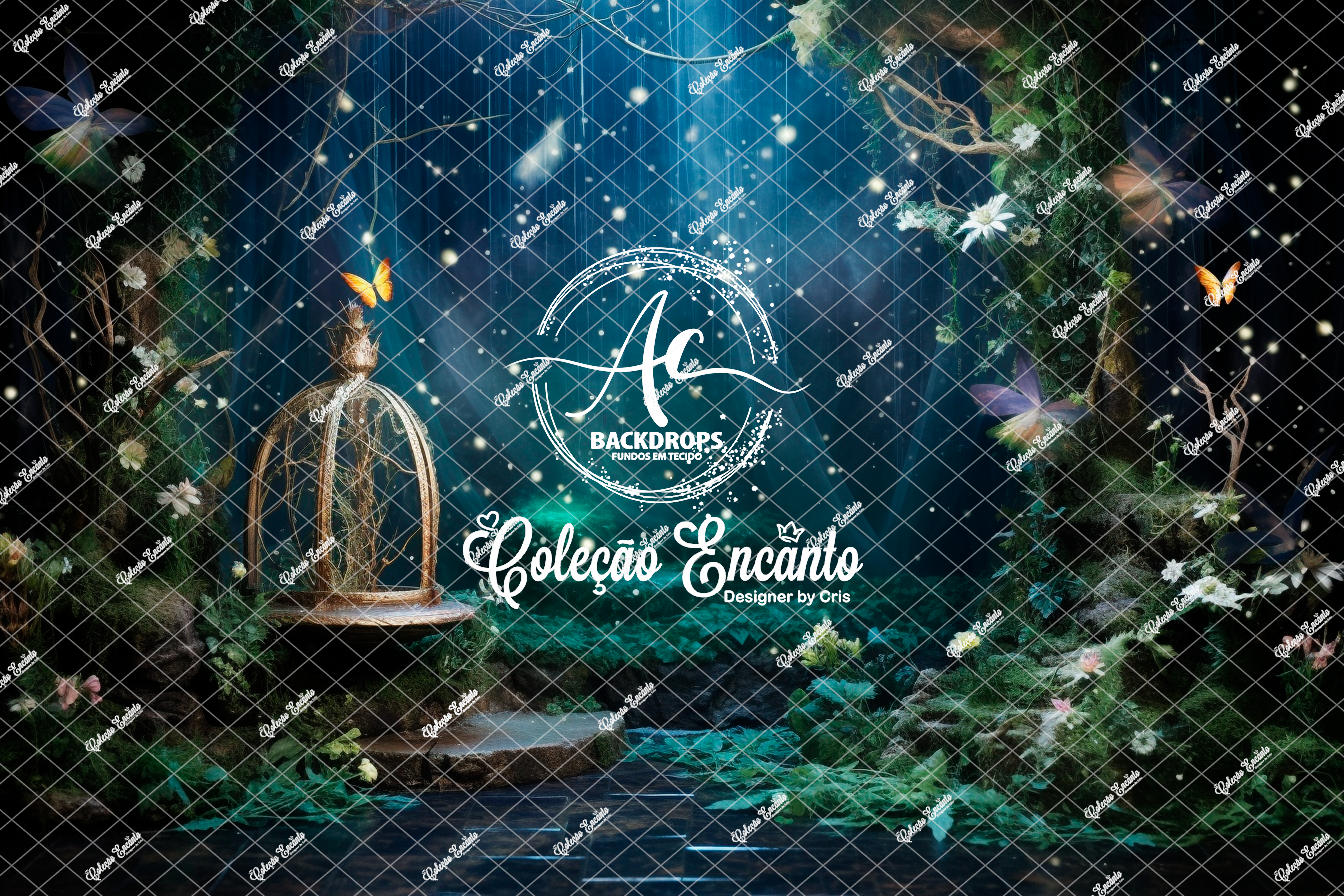 Fundo Fotográfico em Tecido - Floresta encantada - Encanto 3D