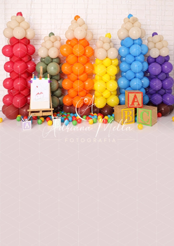 Miniatura: Fundo Fotográfico em Tecido - ABC Lápis - Adriana Mellla