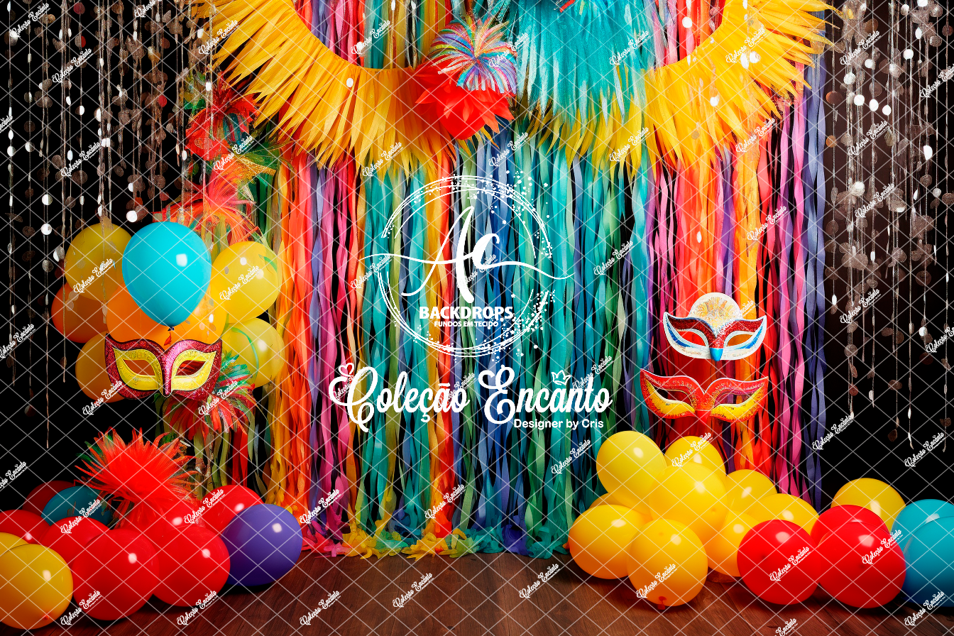 Fundo Fotográfico em Tecido -  Carnaval  - Coleção Encanto