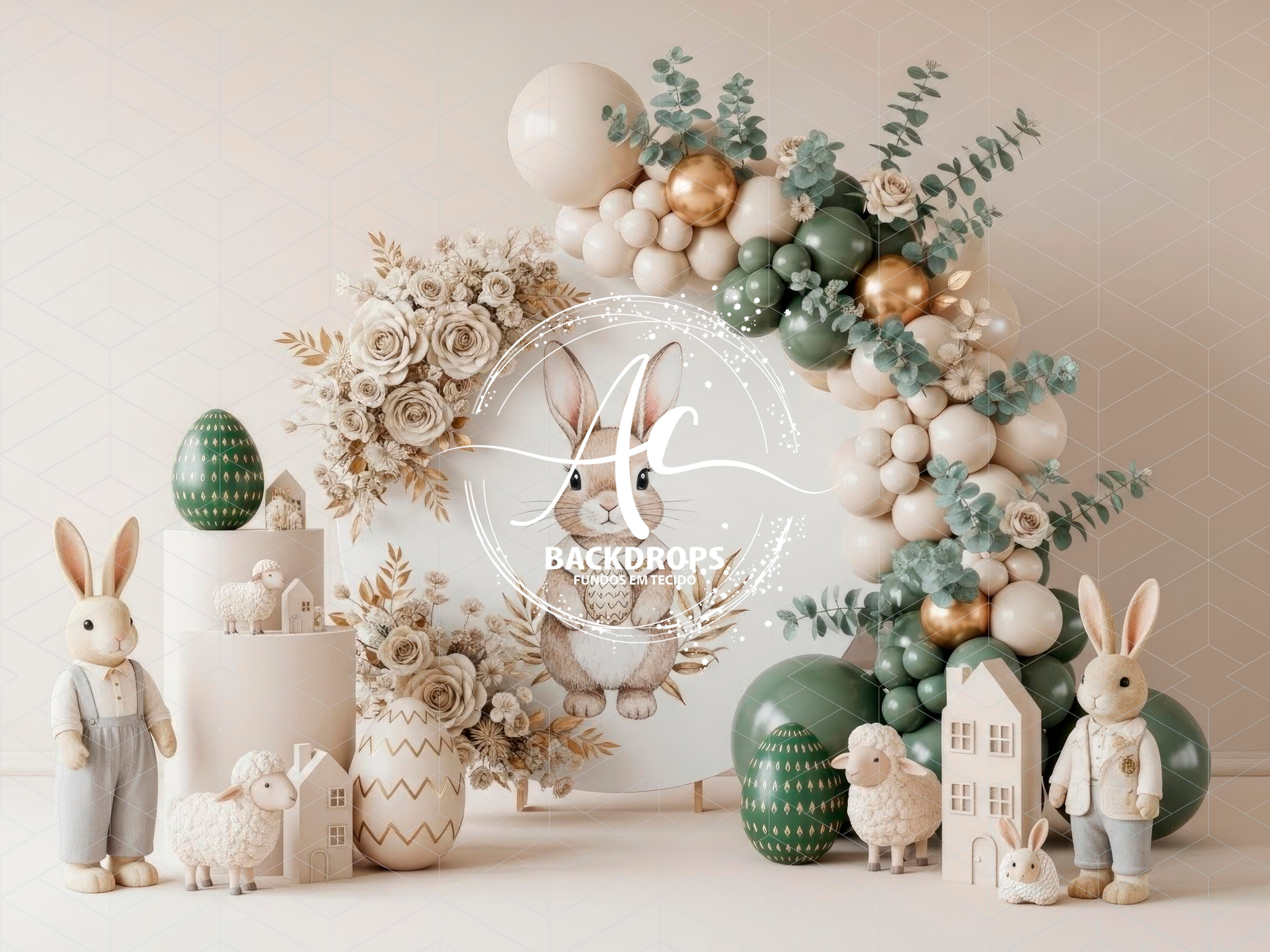Fundo Fotográfico em Tecido - PASCOA 3D
