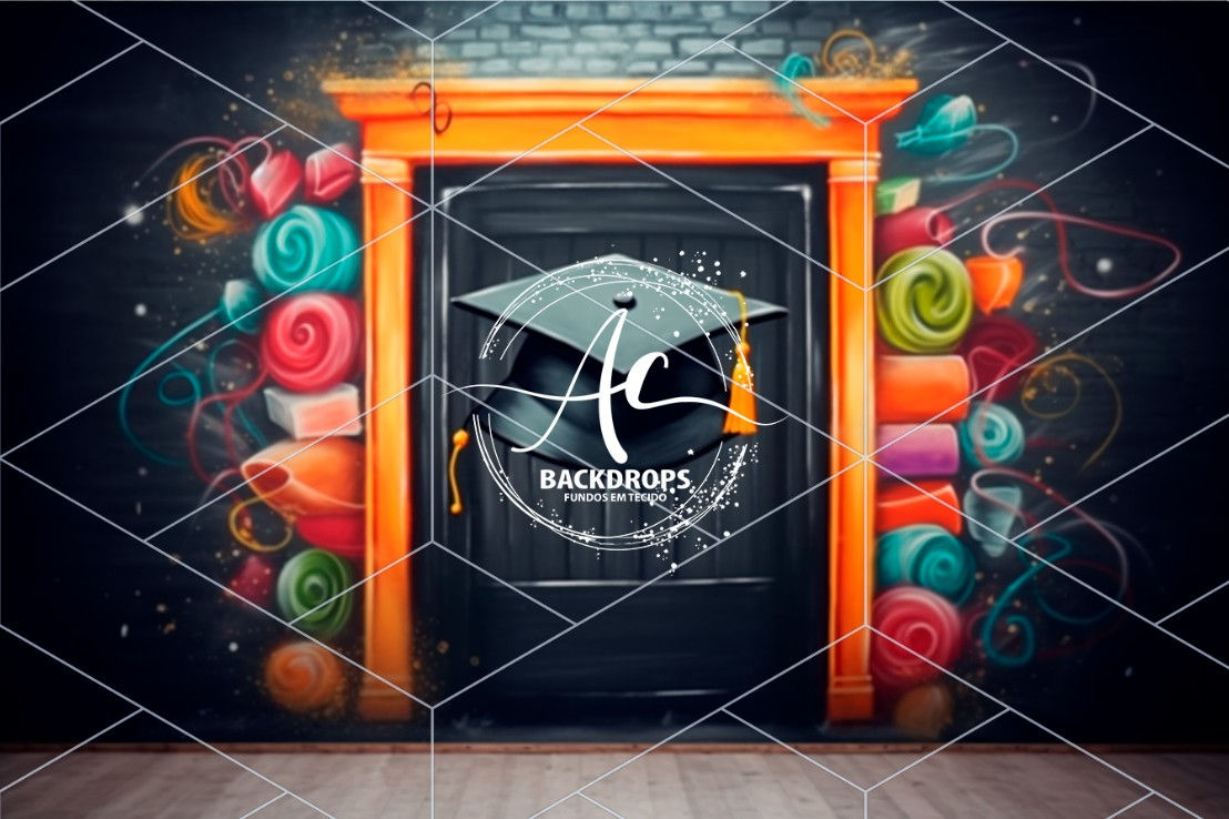 Fundo Fotográfico em Tecido - Escola- 3D