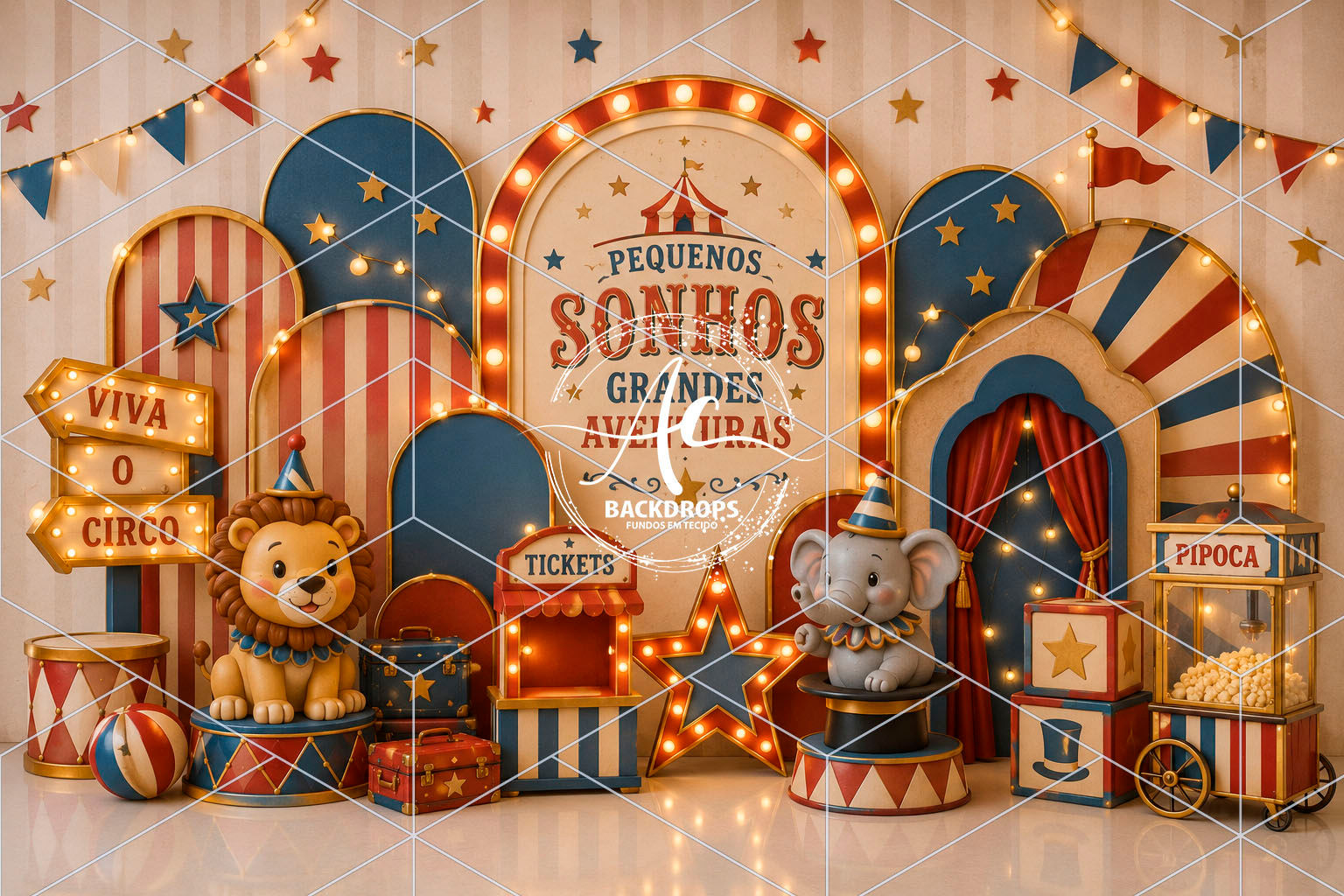 Fundo Fotográfico em Tecido - Circo - Aline Castro 3D