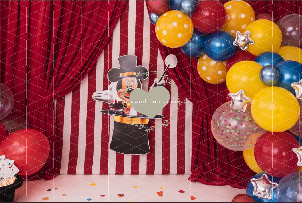 Fundo Fotográfico em Tecido - Mickey Magico - Thais Andriani