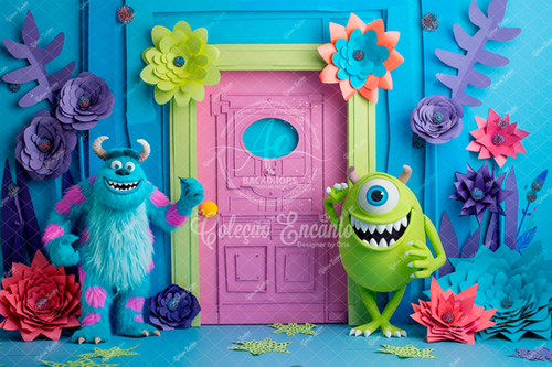 Fundo Fotográfico em Tecido - Monstros SA - Encanto 3D | AC Backdrops