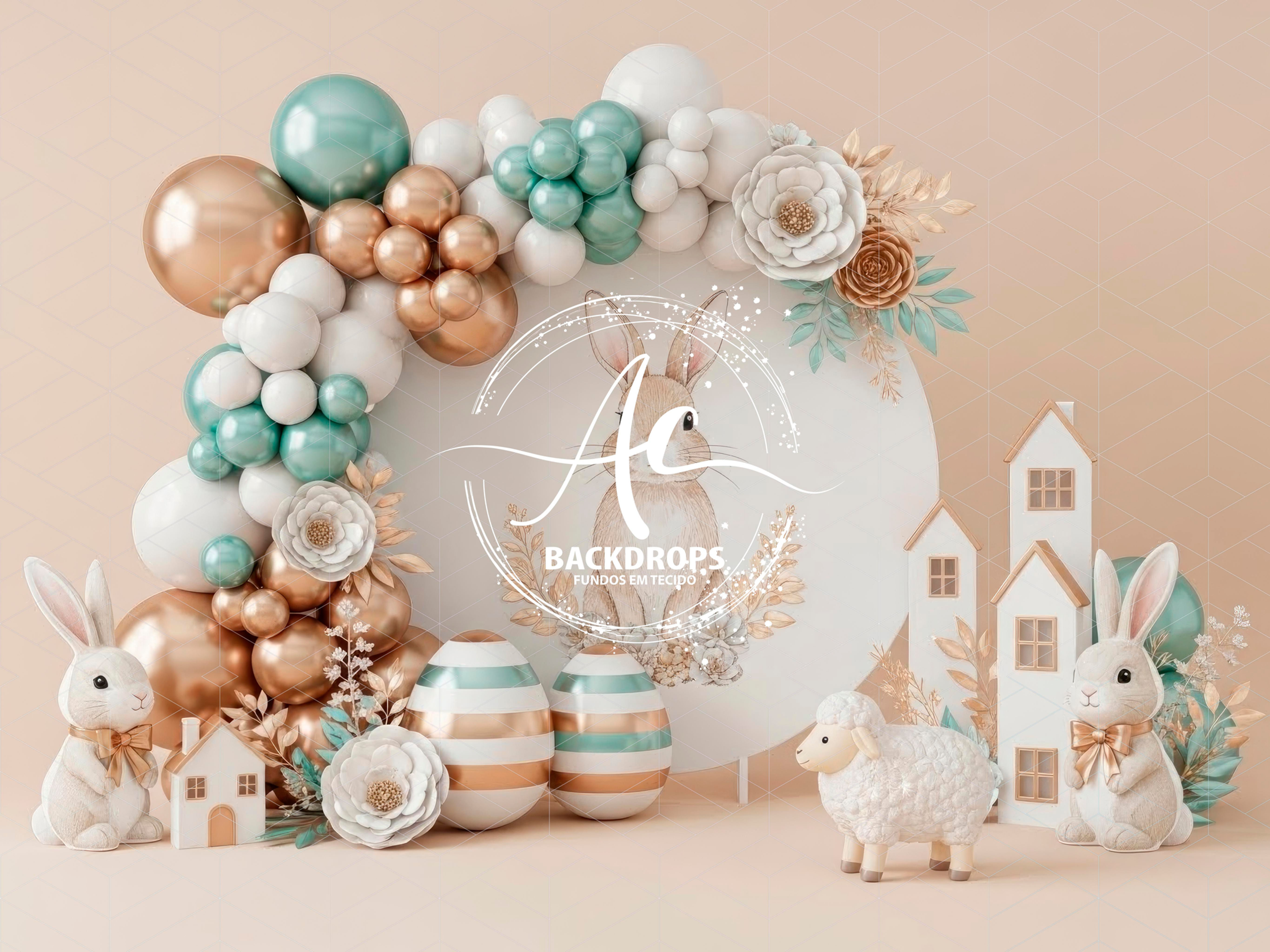 Fundo Fotográfico em Tecido - PASCOA 3D