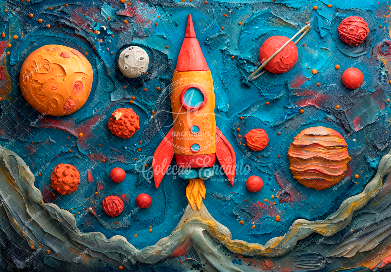 Fundo Fotográfico em Tecido - Astronauta - Encanto 3D