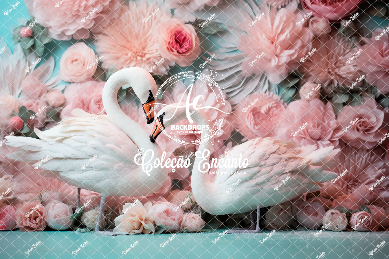 Fundo Fotográfico em Tecido - Cisne - Encanto 3D