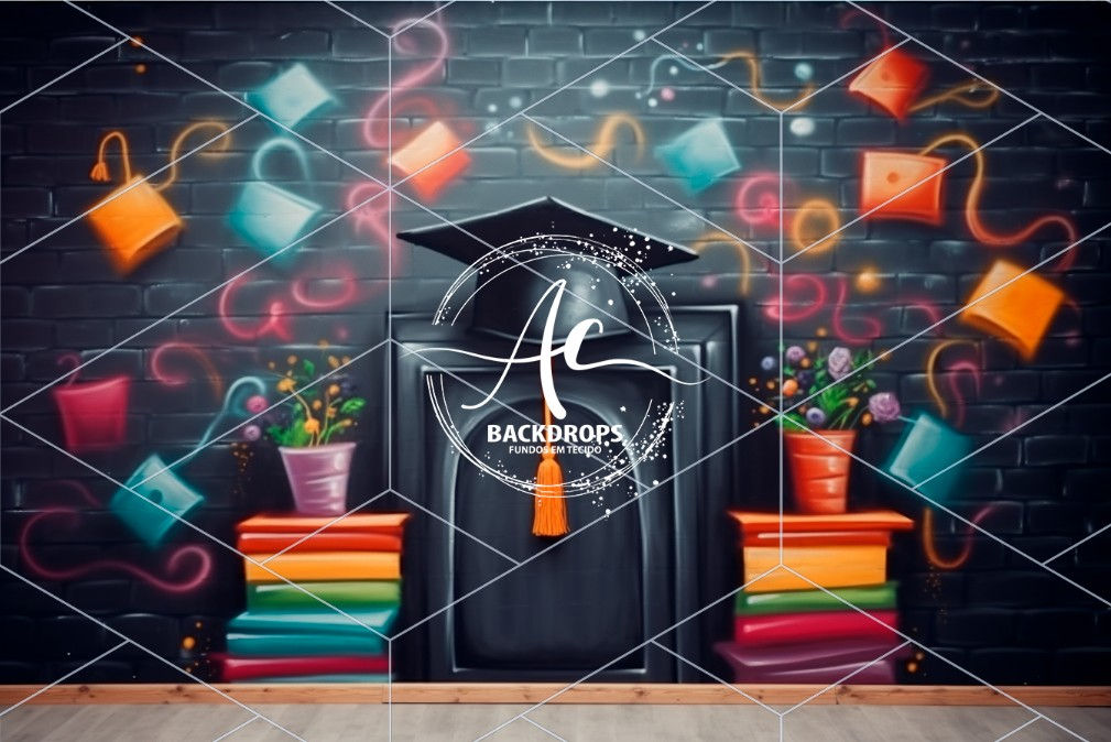 Fundo Fotográfico em Tecido - Escola- 3D