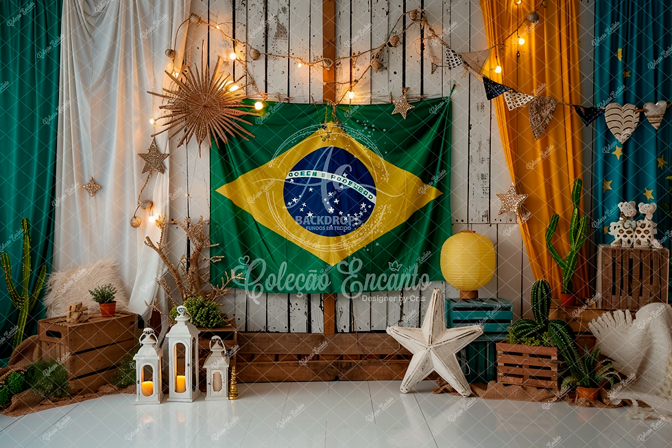 Fundo Fotográfico em Tecido - Copa Brasil - Coleção Encanto 3D