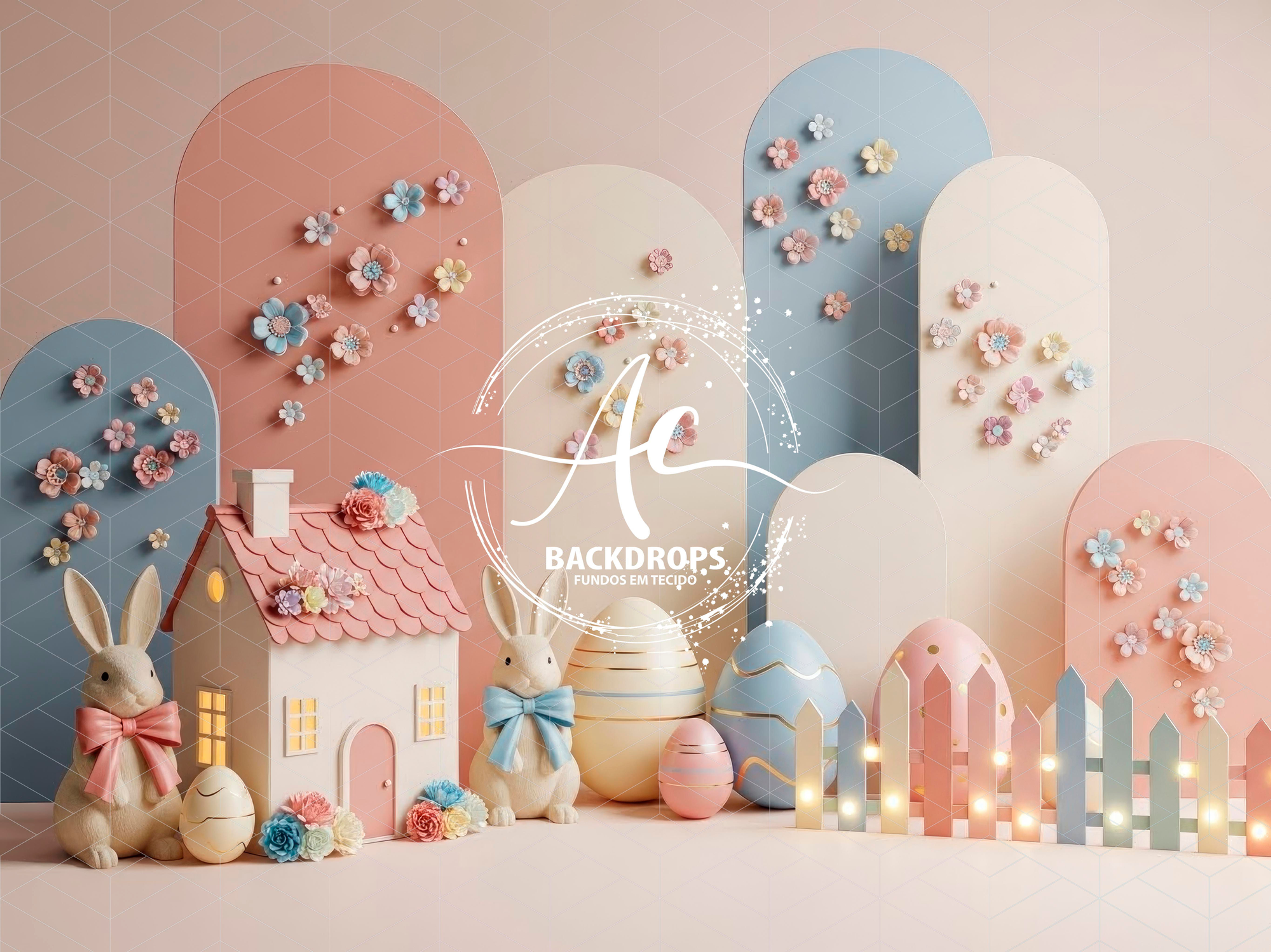 Fundo Fotográfico em Tecido - PASCOA 3D