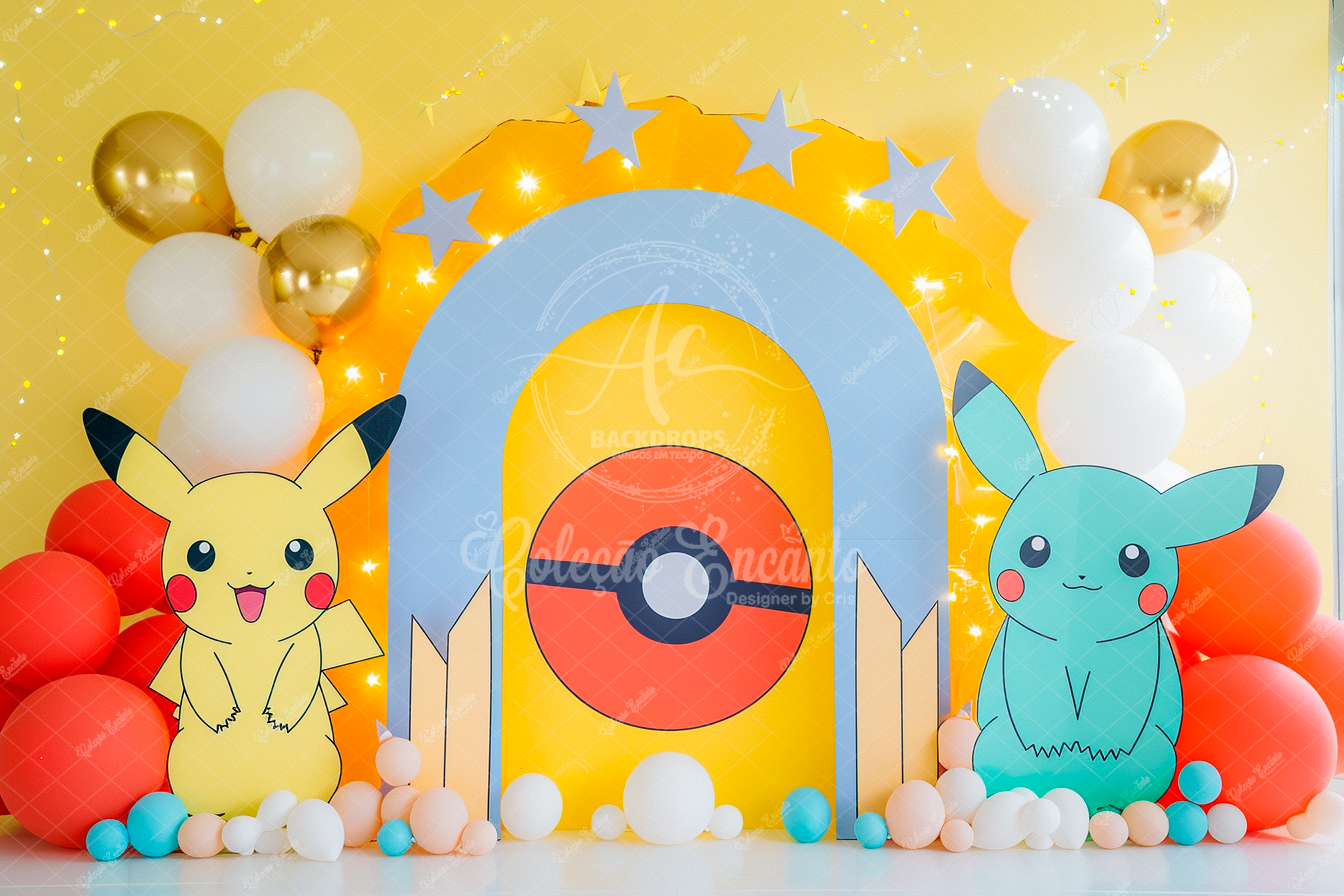 Fundo Fotográfico em Tecido - Pokemon - Encanto 3D