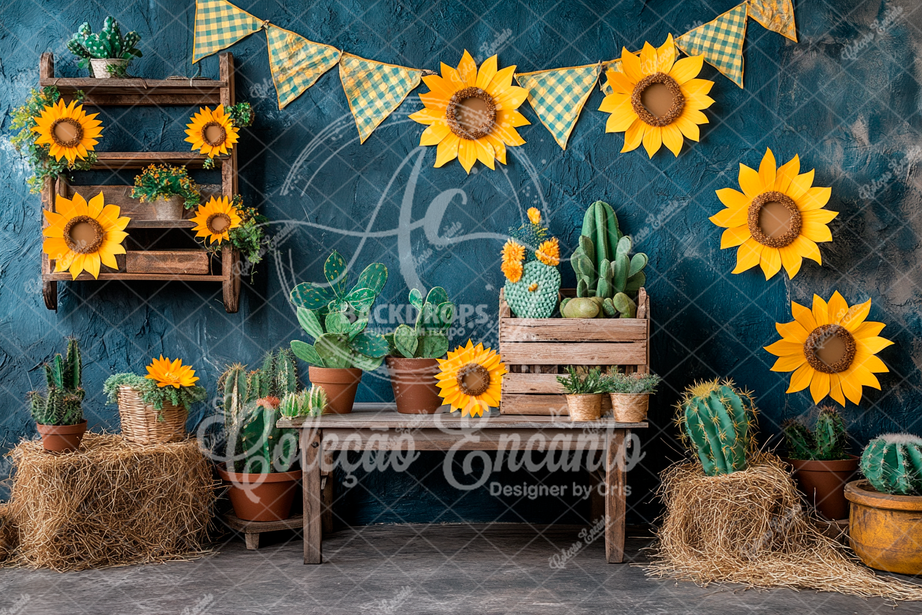 Fundo Fotográfico em Tecido - Festa Junina - Encanto 3D