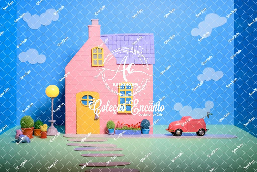 Fundo Fotográfico em Tecido -Pepa Pig - By Cris Encanto 3D