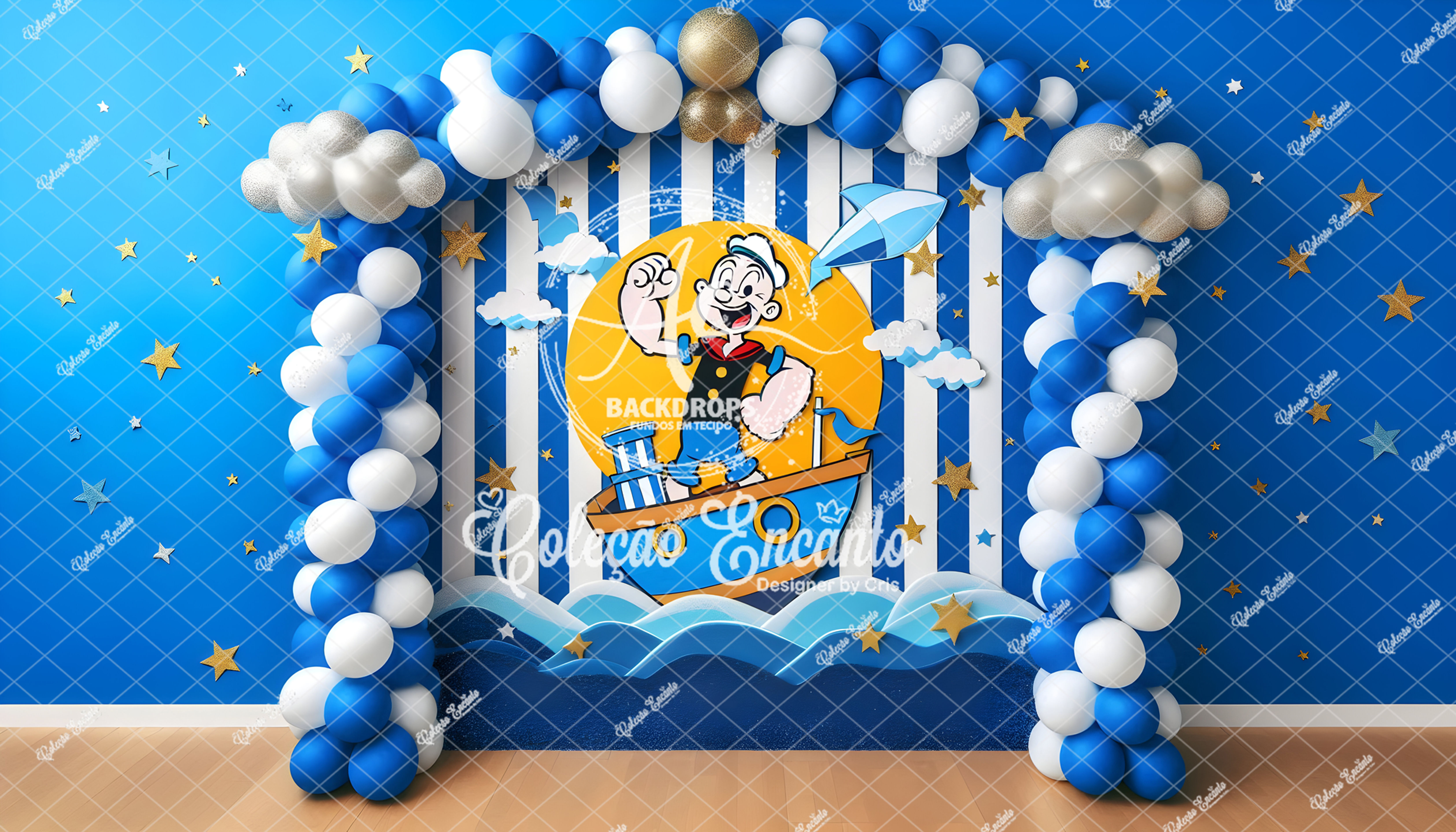 Fundo Fotográfico em Tecido -  Popeye - Coleção Encanto