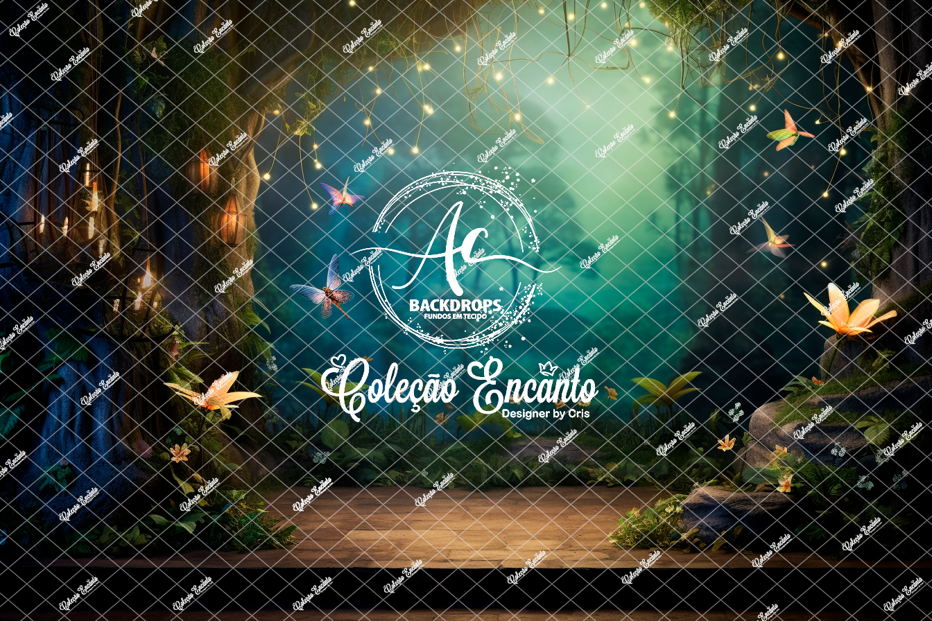 Fundo Fotográfico em Tecido - Floresta encantada - Encanto 3D