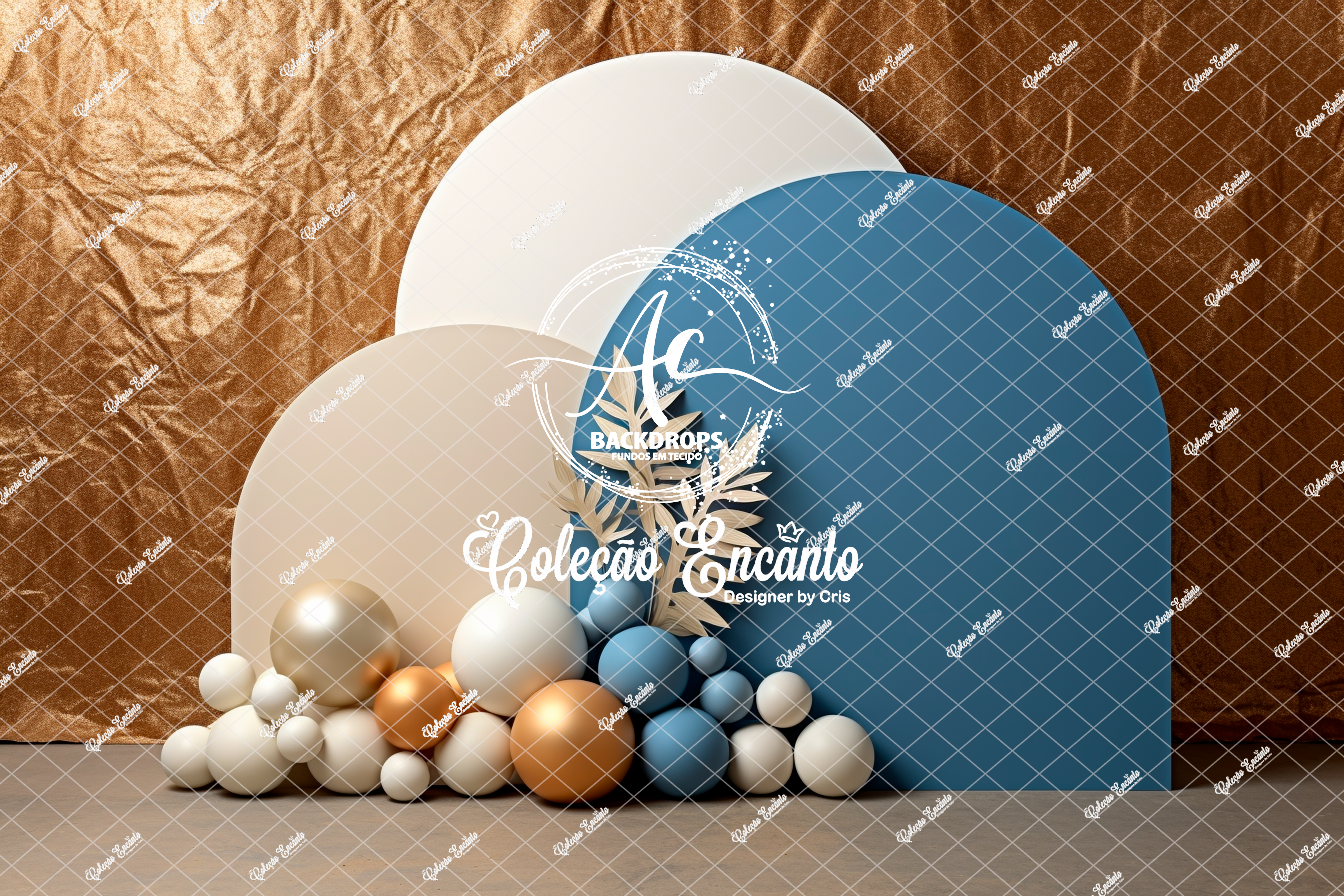 Fundo Fotográfico em Tecido - Arco de Madeira - By Cris Encanto 3D