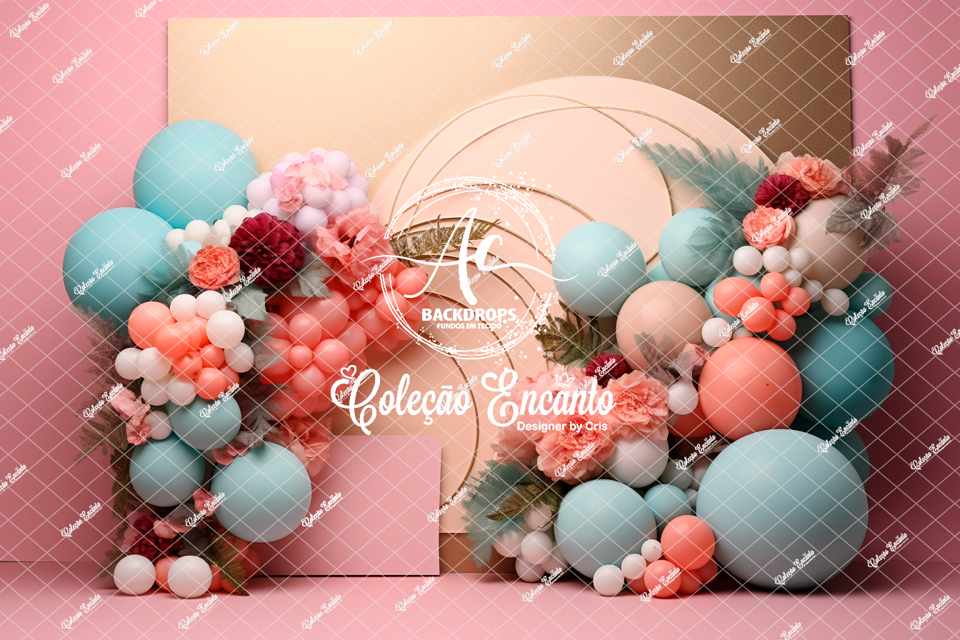 Fundo Fotográfico em Tecido - Arco de Madeira - By Cris Encanto 3D