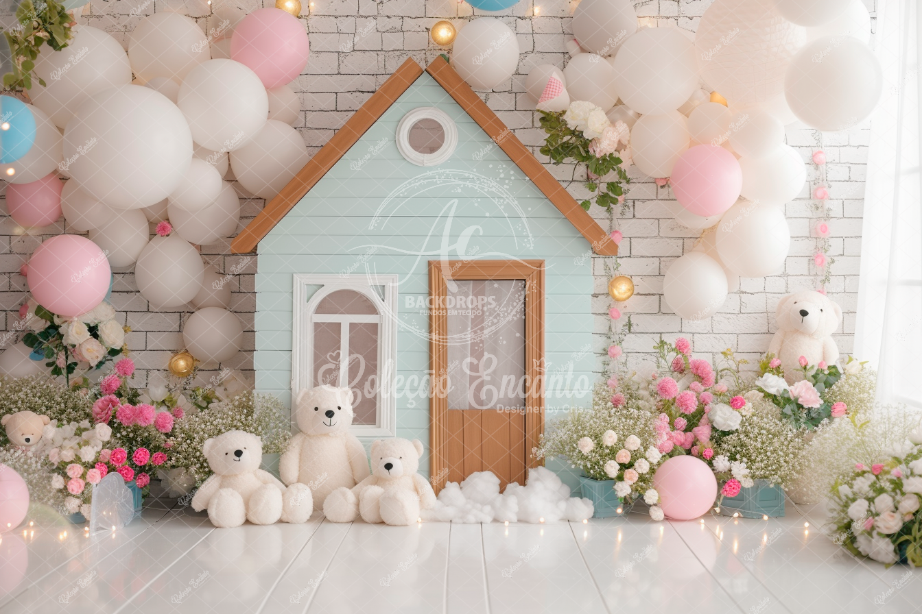 Fundo Fotográfico em Tecido - Urso - By Cris Encanto 3D