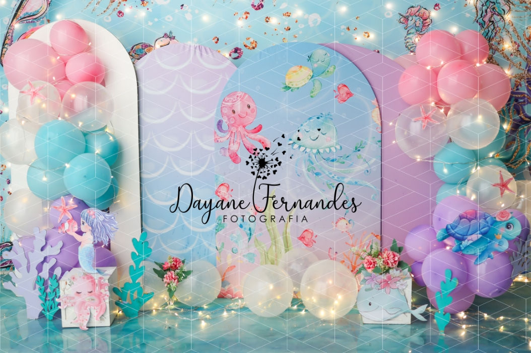 Fundo Fotográfico em Tecido - Fundo do Mar - Dayane Fernandes