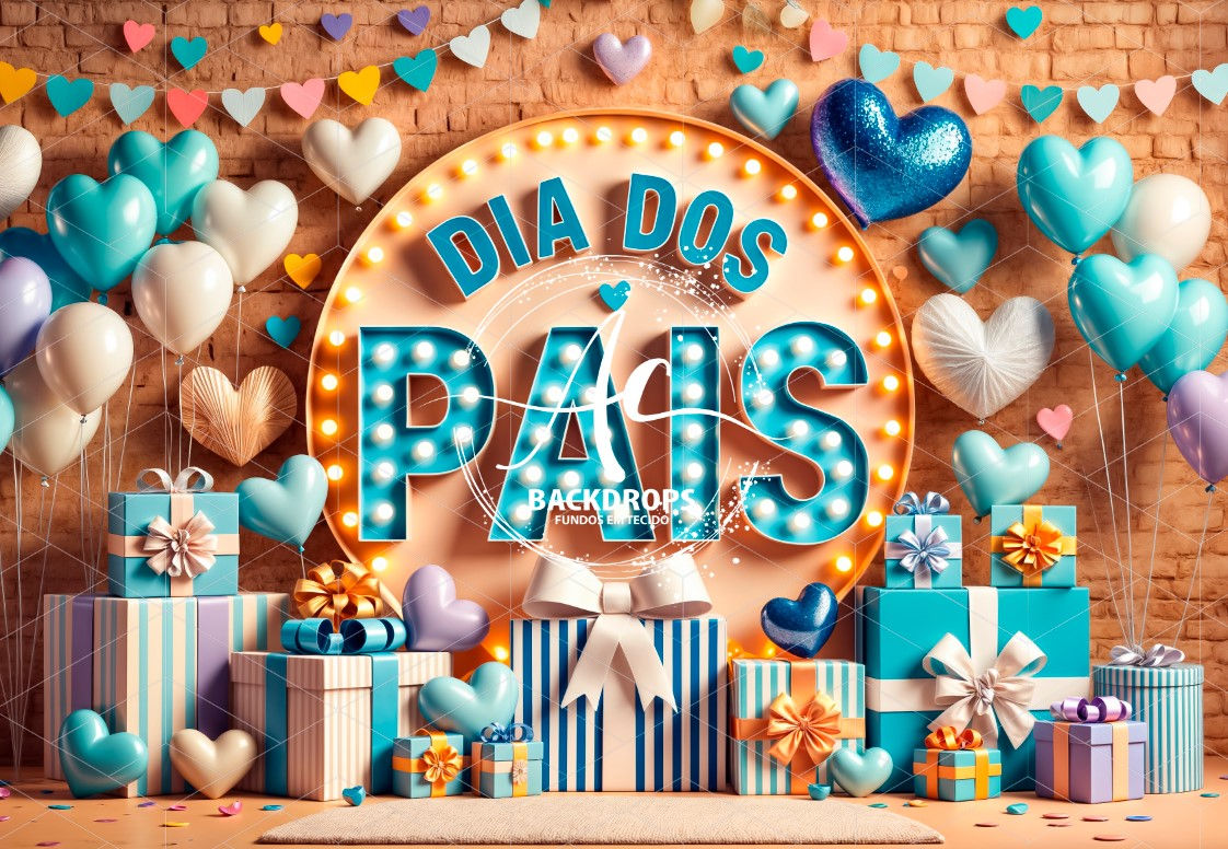 Fundo Fotográfico em Tecido - Dia dos Pais - 3D