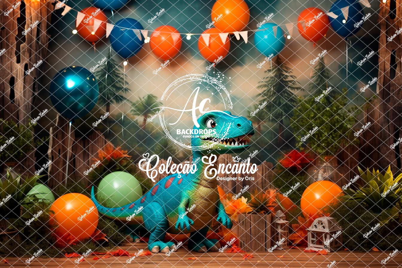 Fundo Fotográfico em Tecido - Dinossauro - Encanto 3D