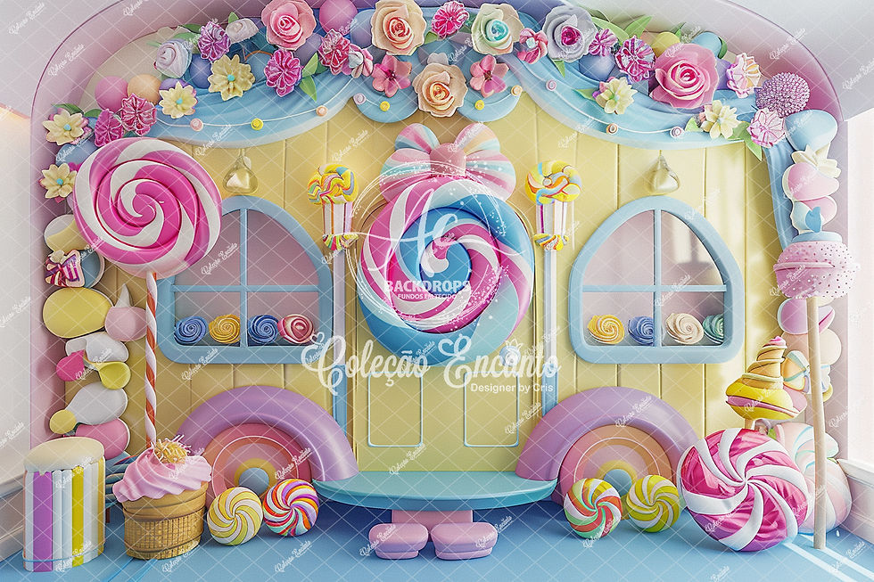 Fundo Fotográfico em Tecido - casa doce - Encanto 3D