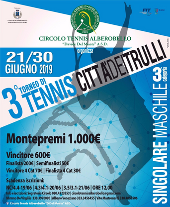 3° torneo di Tennis “CITTA’ DEI TRULLI”