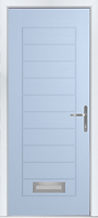Full-glass panel composite door for enhanced natural light