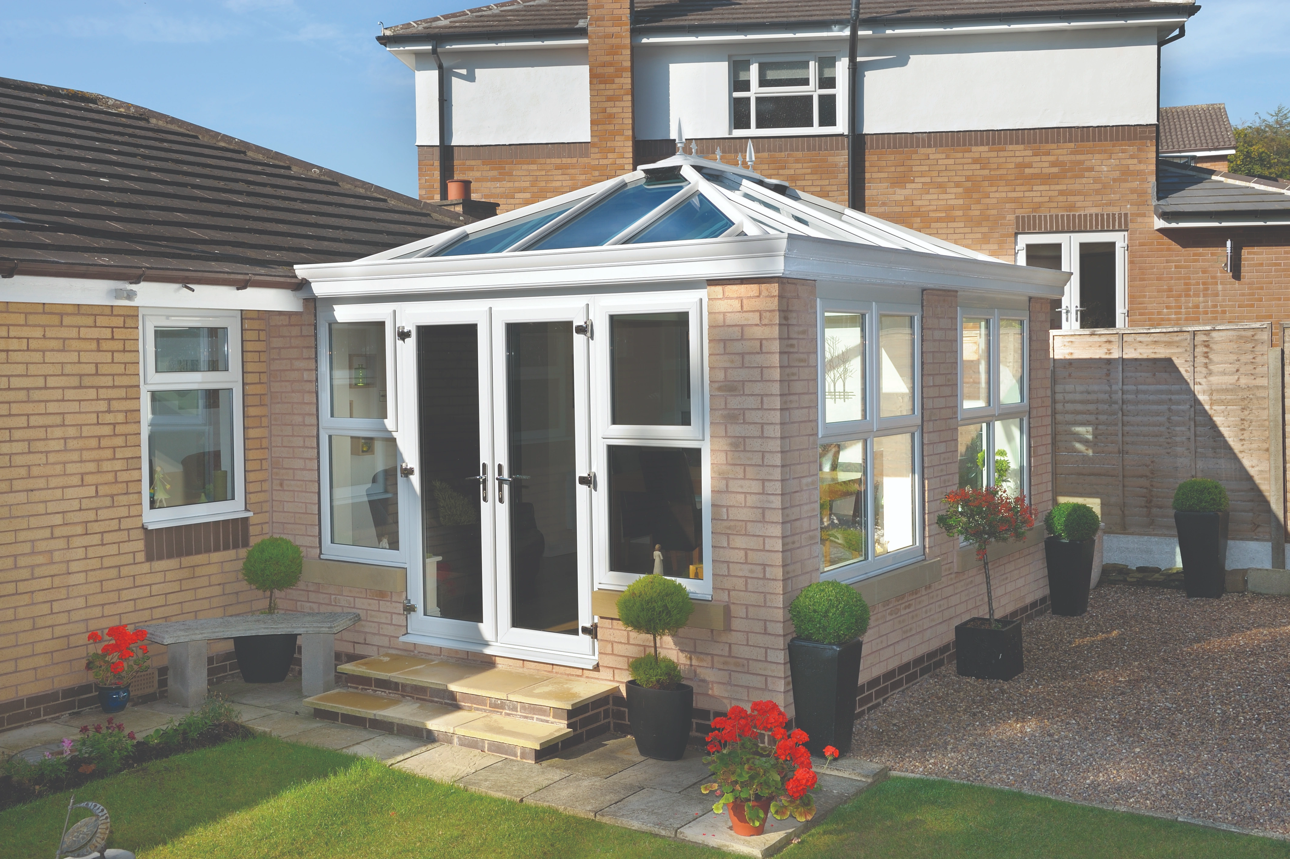 Wendland glass conservatory roof system manufactured by Contech Conservatories in Stoke-on-Trent