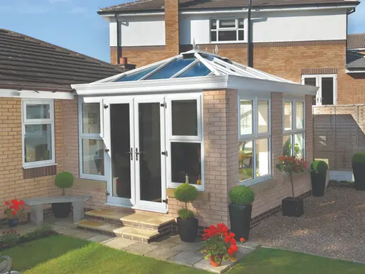 Energy-efficient conservatory roof system showcasing Wendland and Stratus products from Contech