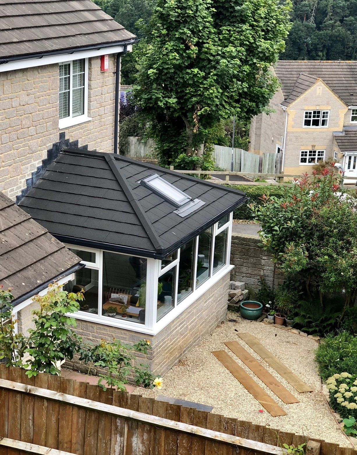 SupaLite tiled conservatory roof supplied by Contech Conservatories for year-round comfort