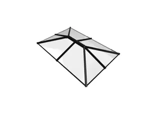 Stratus Aluminium Roof Lantern in black finish complementing modern bi-fold doors.