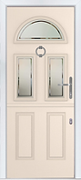 Contemporary composite entrance door with optional glass