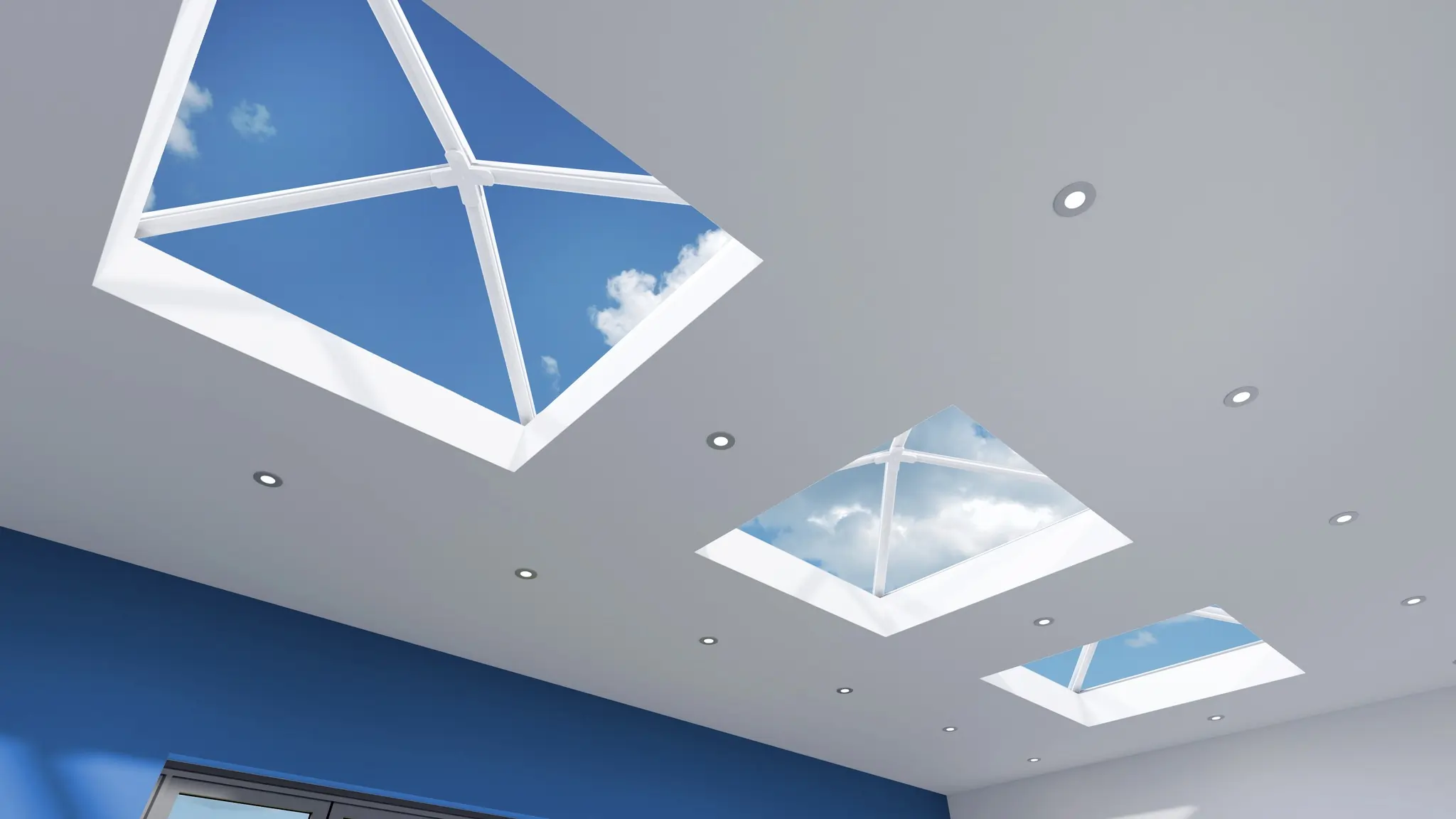 Stratus roof lantern with self-cleaning blue-tint glass