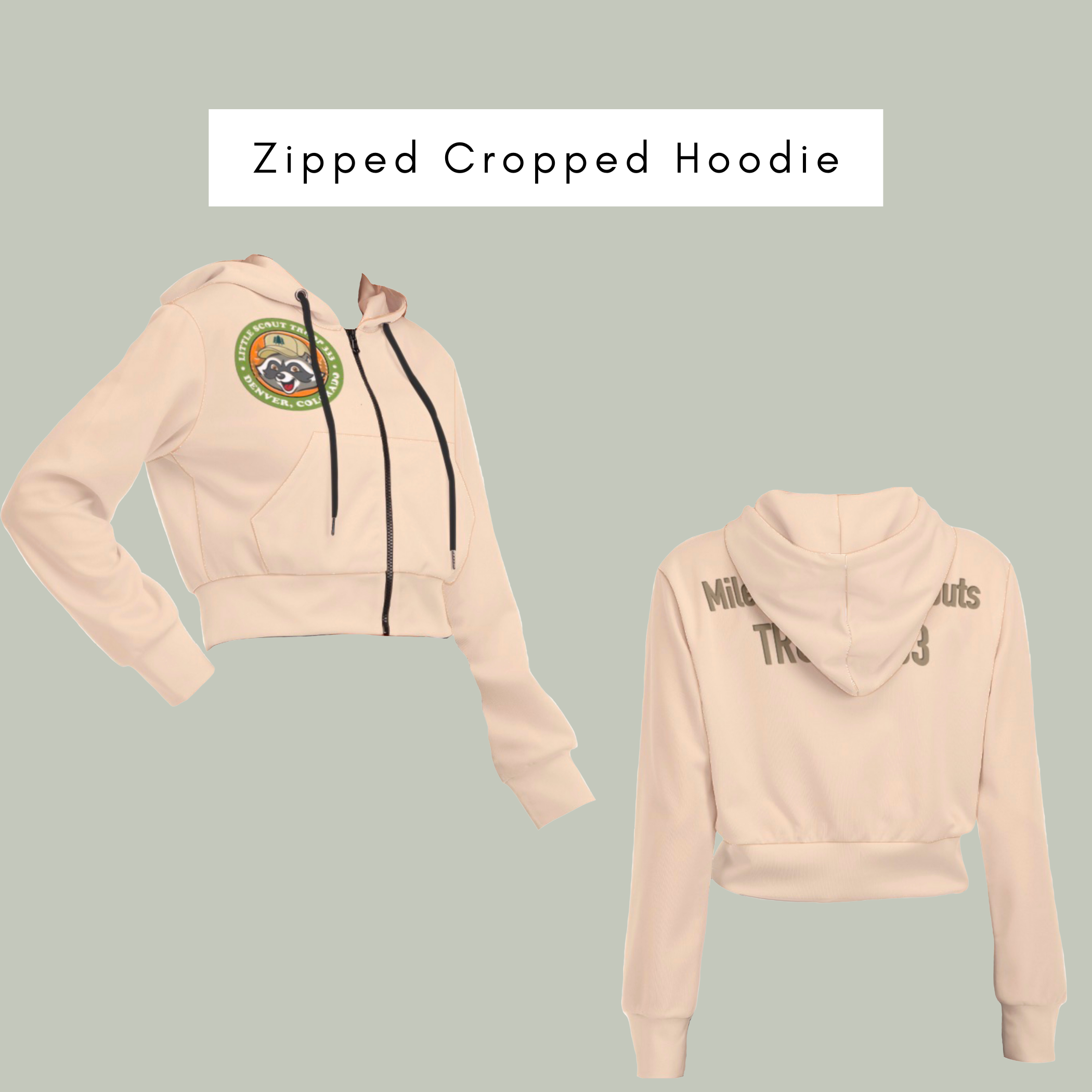 Little Scout Cropped Zipper Hoodie
