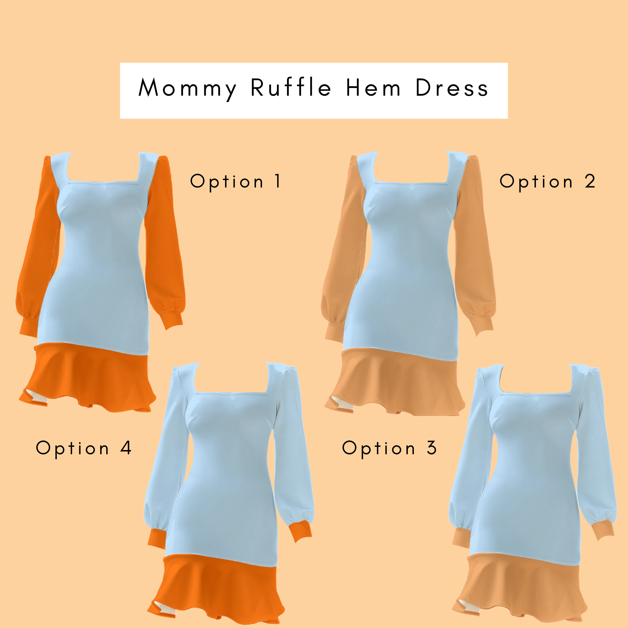 Bear Print Ruffle Hem Dress