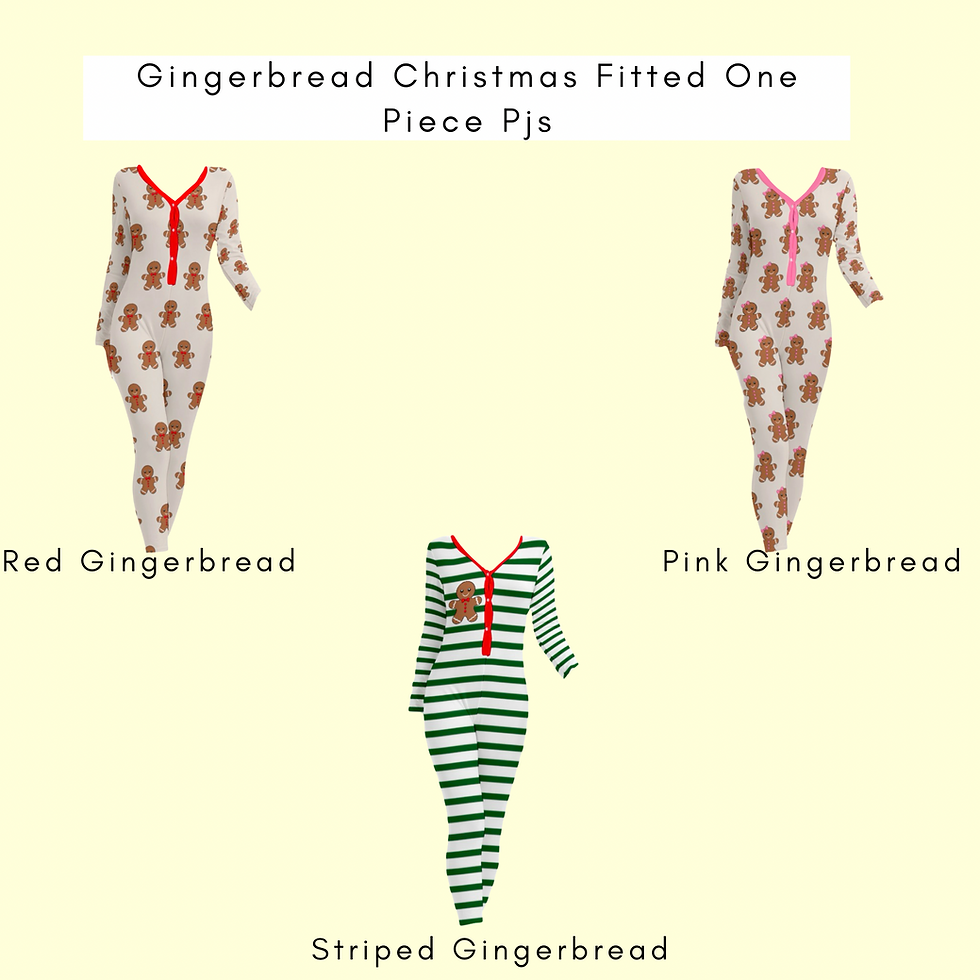 Thumbnail: Gingerbread Christmas Fitted One Piece Pjs