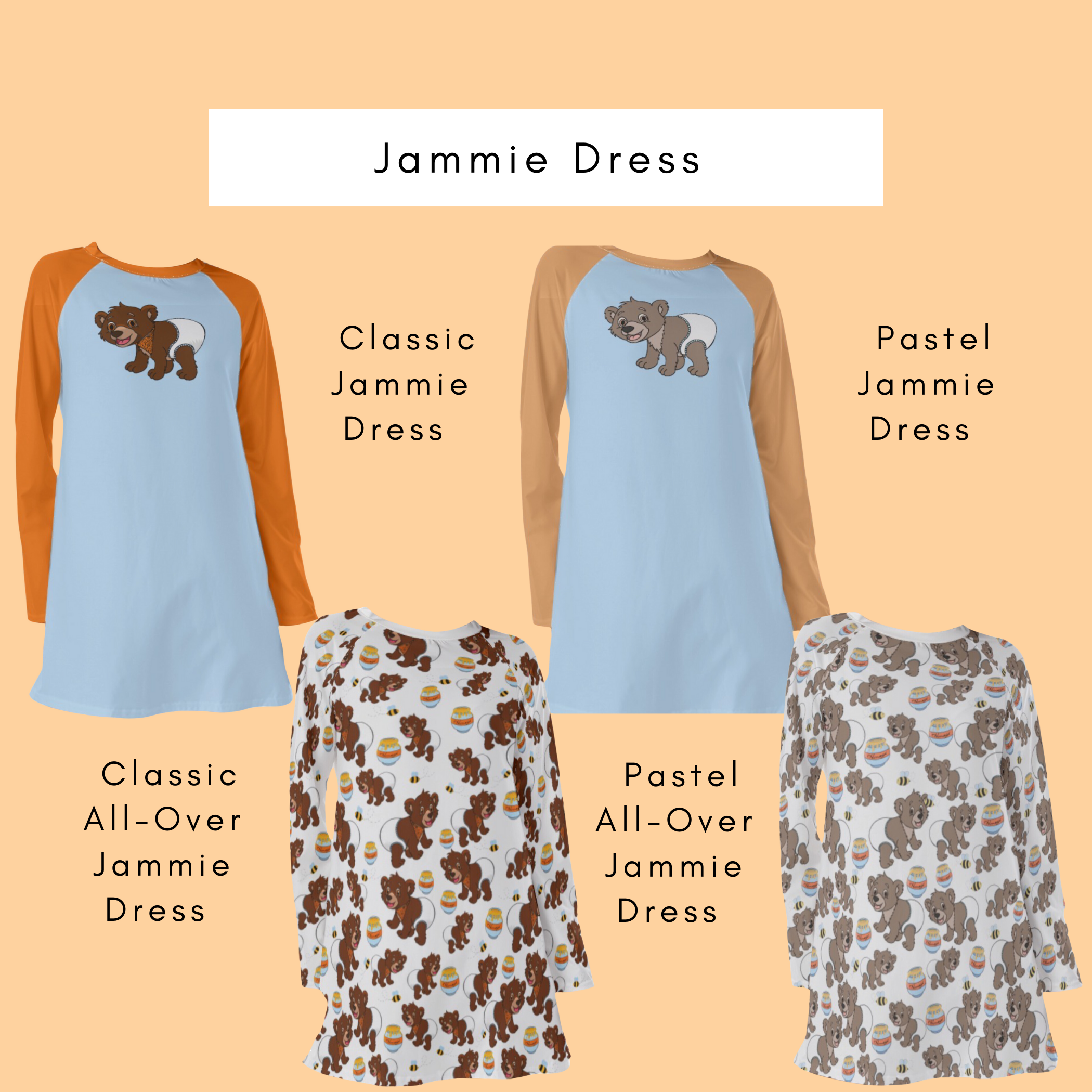 Bear Print Jammie Dress