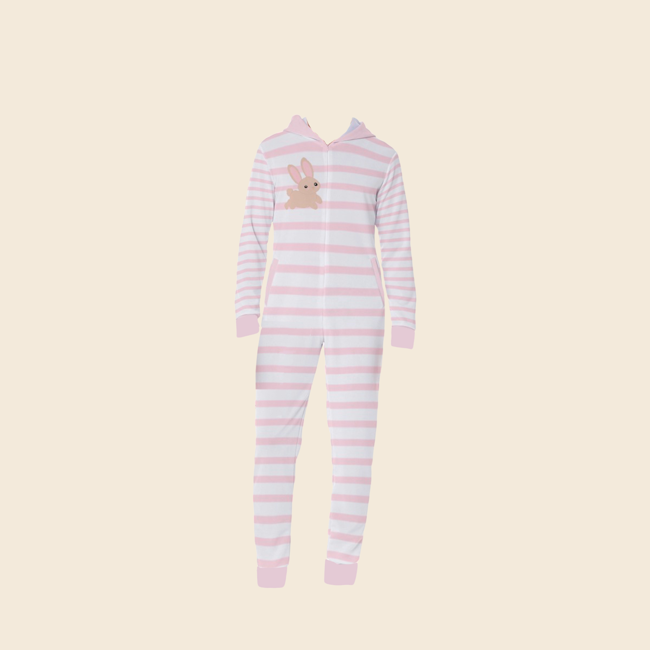 Pastel Baby Pink Striped One Piece Pjs