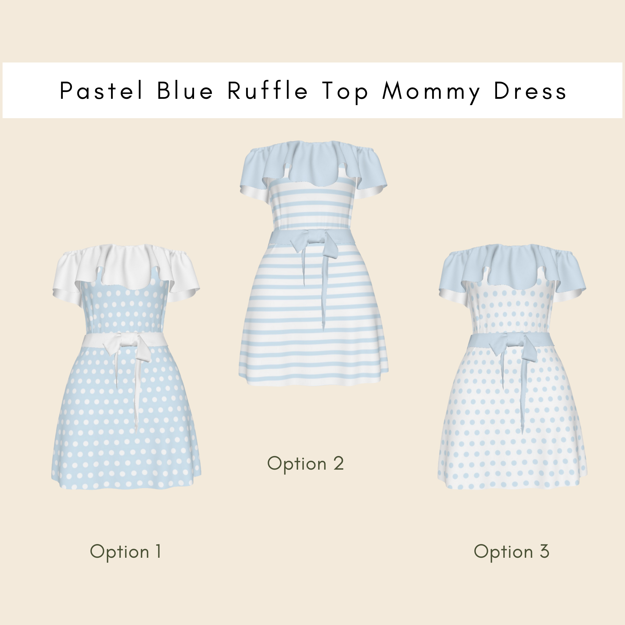 Pastel Blue Ruffle Top Mommy Dress