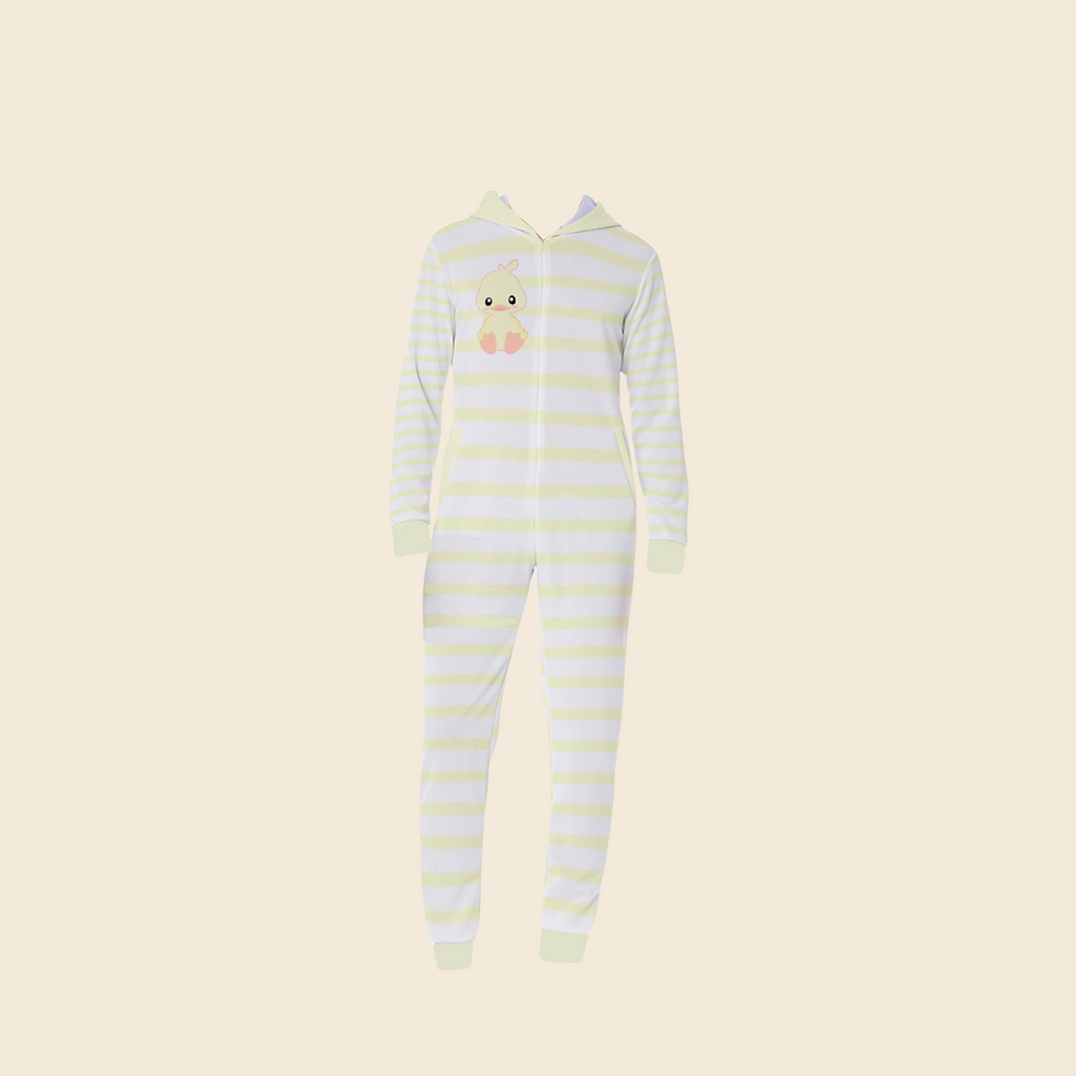 Pastel Baby Yellow Striped One Piece Pjs