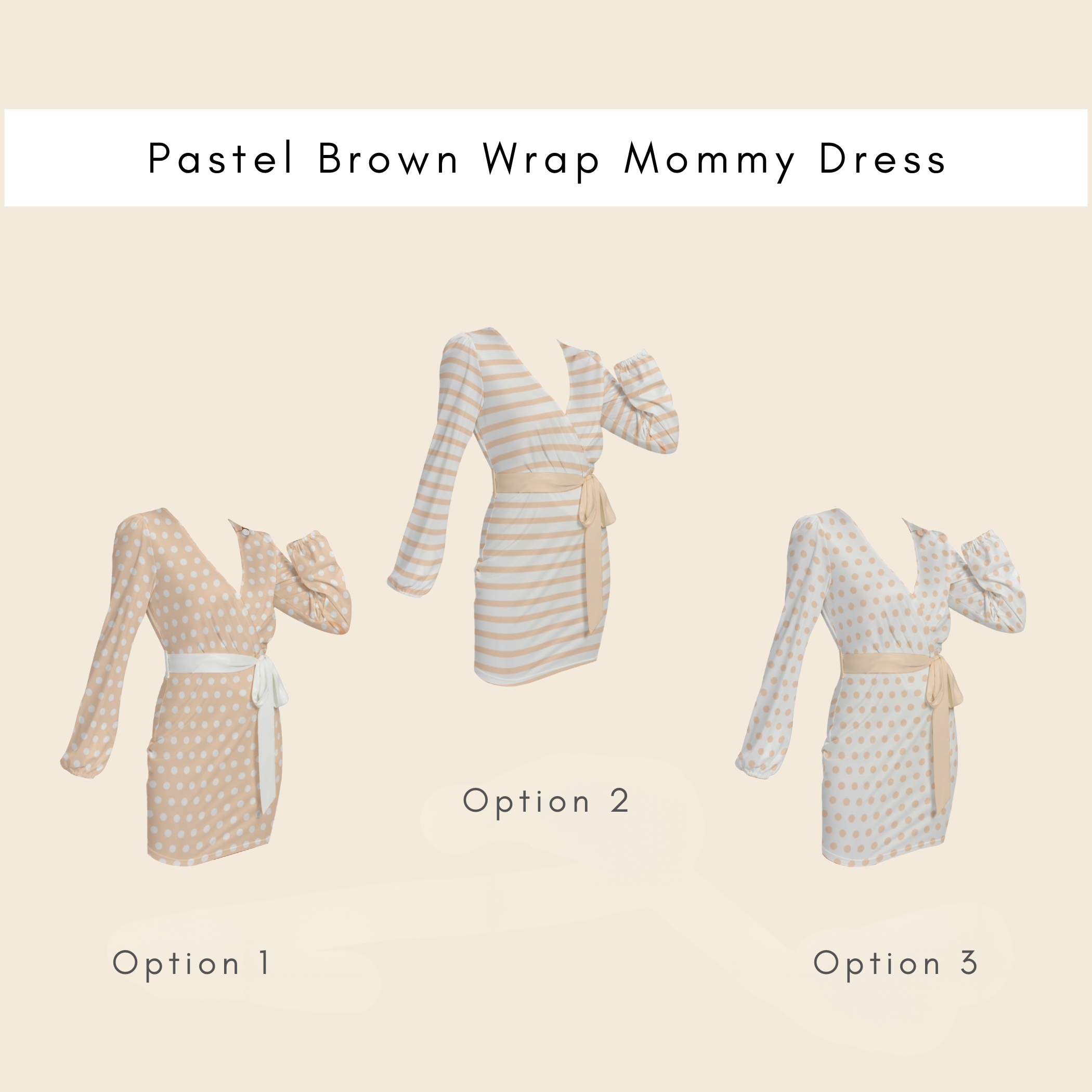 Pastel Brown Wrap Mommy Dress